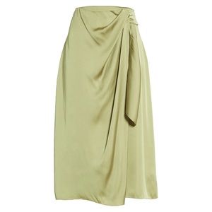 Club Monaco Satin Midi Wrap Skirt Size 12 NWT
